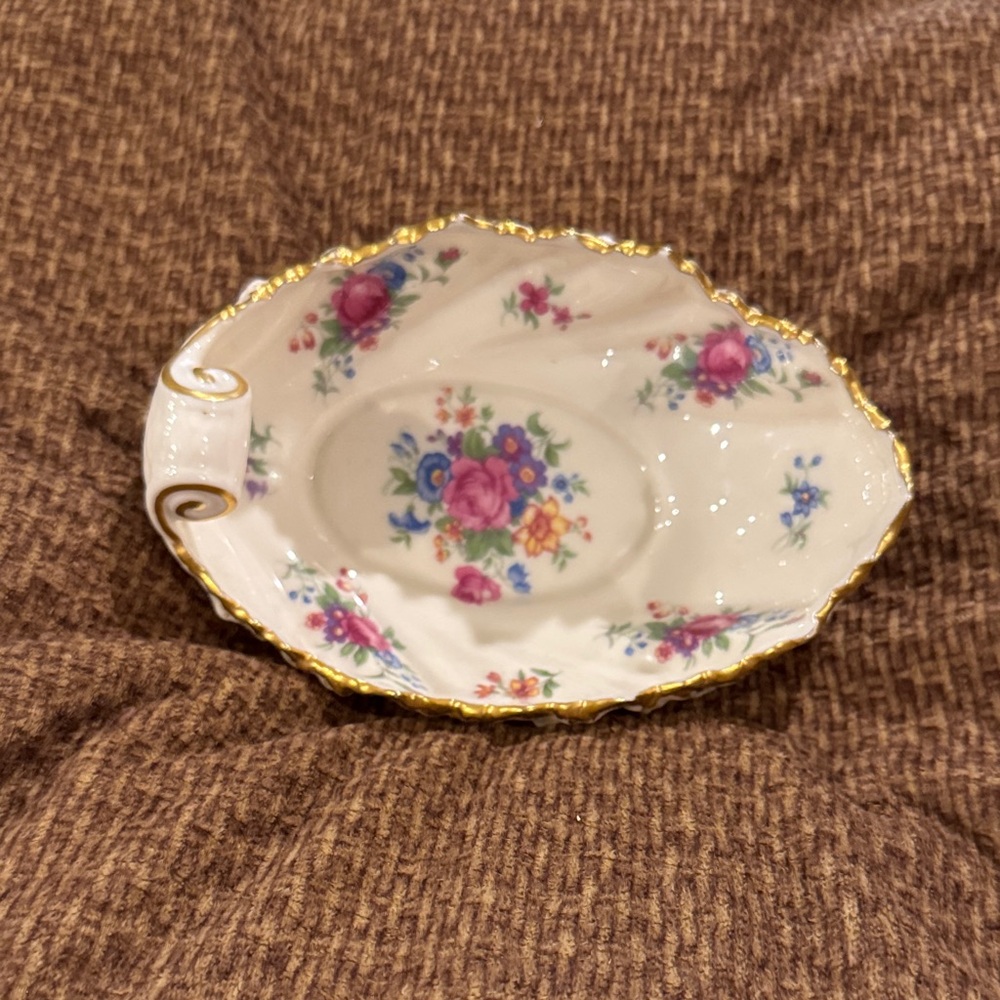 Lenox Floral Oval Dish with Gold Trim